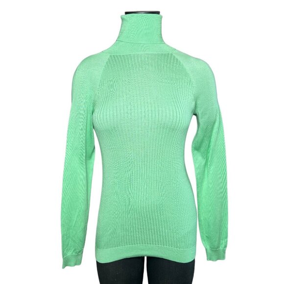 Hermes NWT Silk & Cashmere Women's Turtleneck Sweater Size EU 38 Color Absinthe - Picture 1 of 13